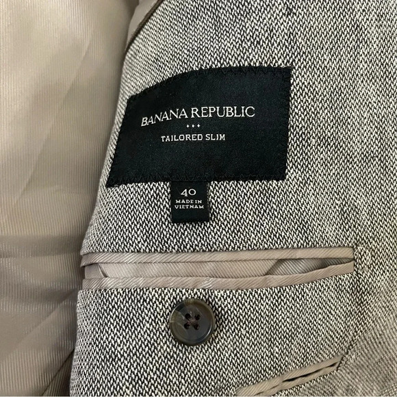 NWT Banana Republic Tailored Slim Size 40 Mens Suit Jacket Grey - Picture 8 of 10